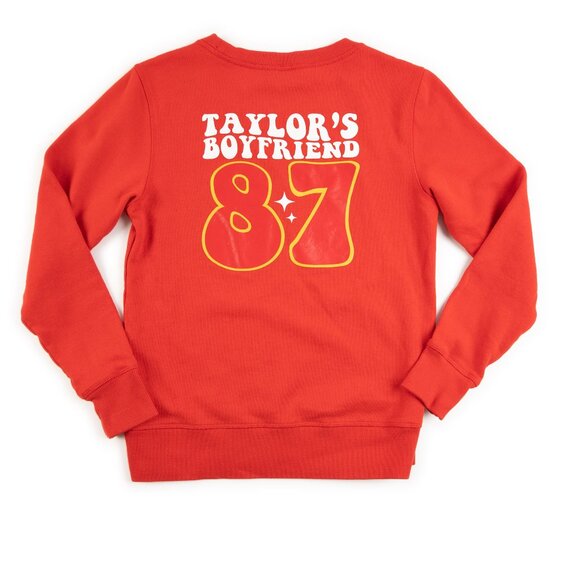TAYLOR SWIFT "Taylor's Boyfriend 87" red crewneck sweatshirt size XS - Picture 1 of 8